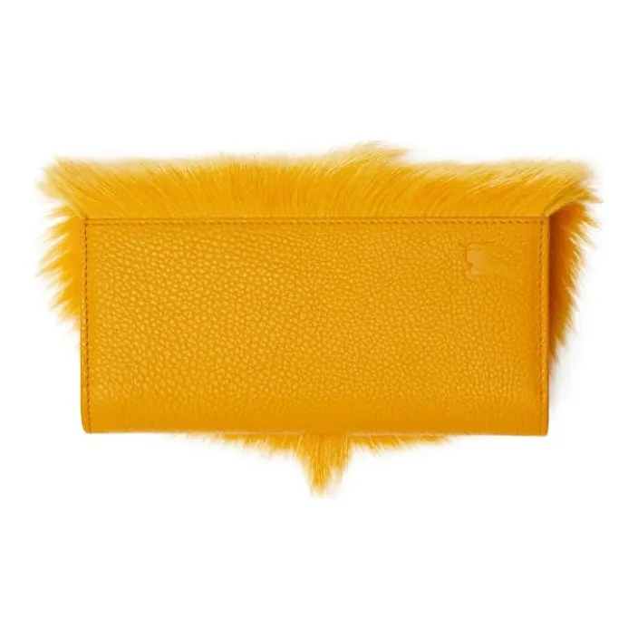 Burberry Grained Calfskin Wallet Regular Women's Touch Me Not Yellow-1