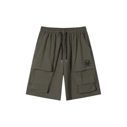 Unite Life HOODS Cargo Shorts Unisex Gray Green