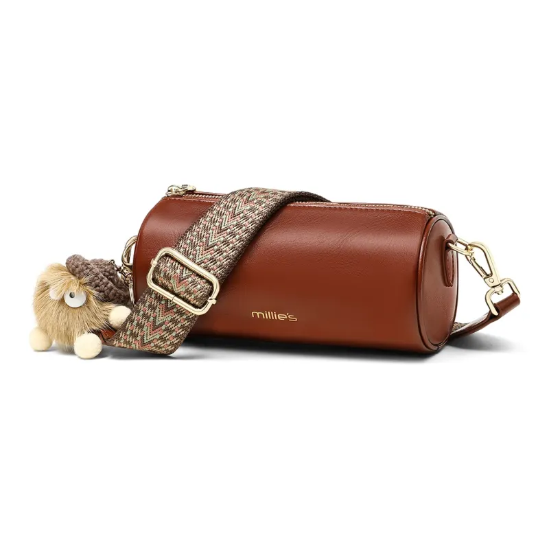 MILLIE'S Cow Leather Underarm Shoulder Bag, Crossbody Bag Trumpets Women's Vintage Brown-4