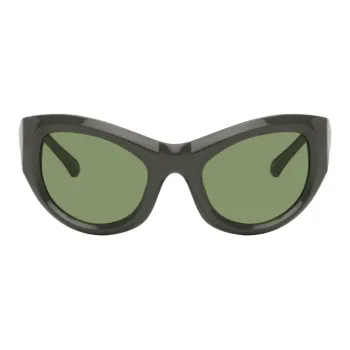 DRIES VAN NOTEN Acetate Metal Irregular Shape Sunglasses Unisex Gray
