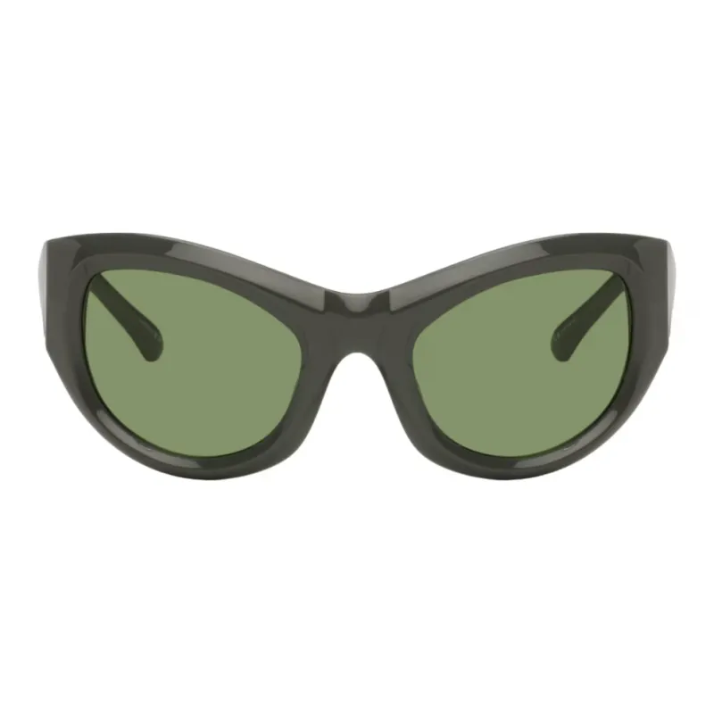 DRIES VAN NOTEN Acetate Metal Irregular Shape Sunglasses Unisex Gray-0