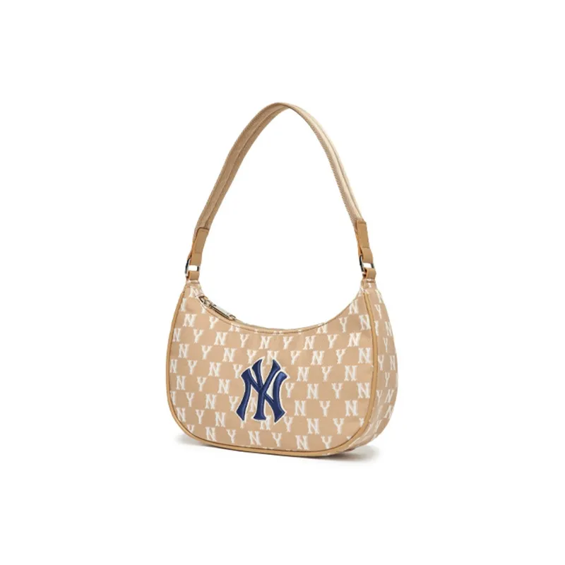 MLB Monogram Collection Artificial Leather Polyester Shoulder Bag Mahjong Pochette Women's Cream Latte-1