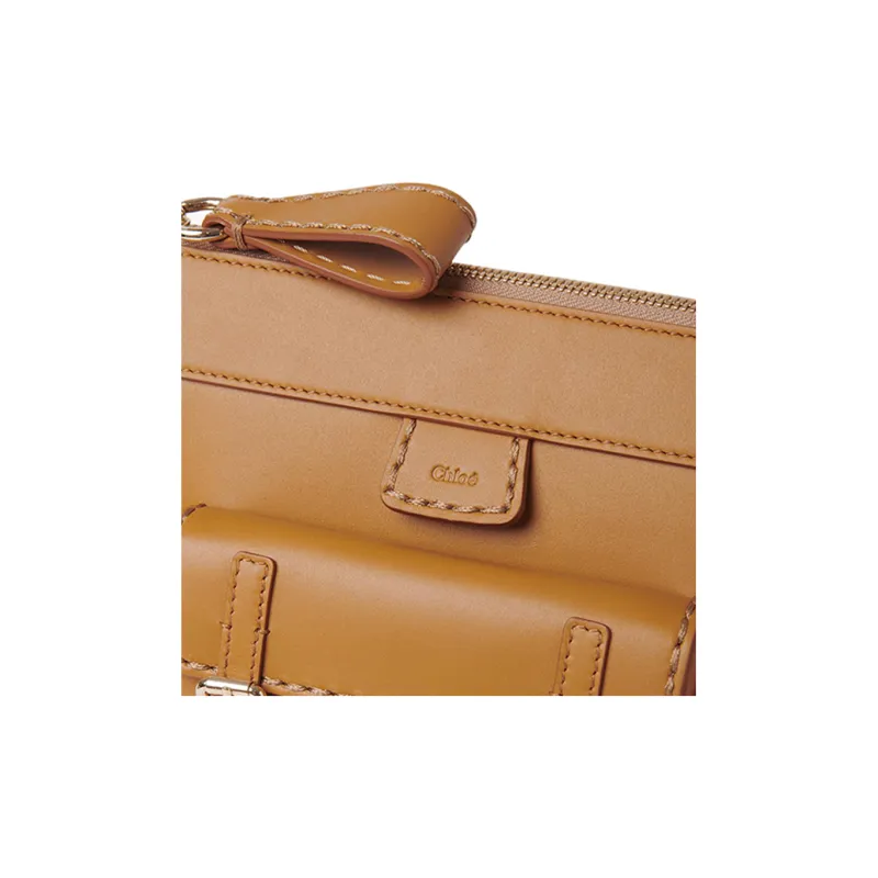 Chloe Edith Shiny Calfskin Portable Crossbody Bag, Shoulder Bag Women's Brown-3