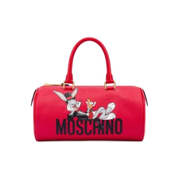 MOSCHINO Polyurethane Travel Bags Shoulder Bag Crossbody Bag Handbag Women's Red