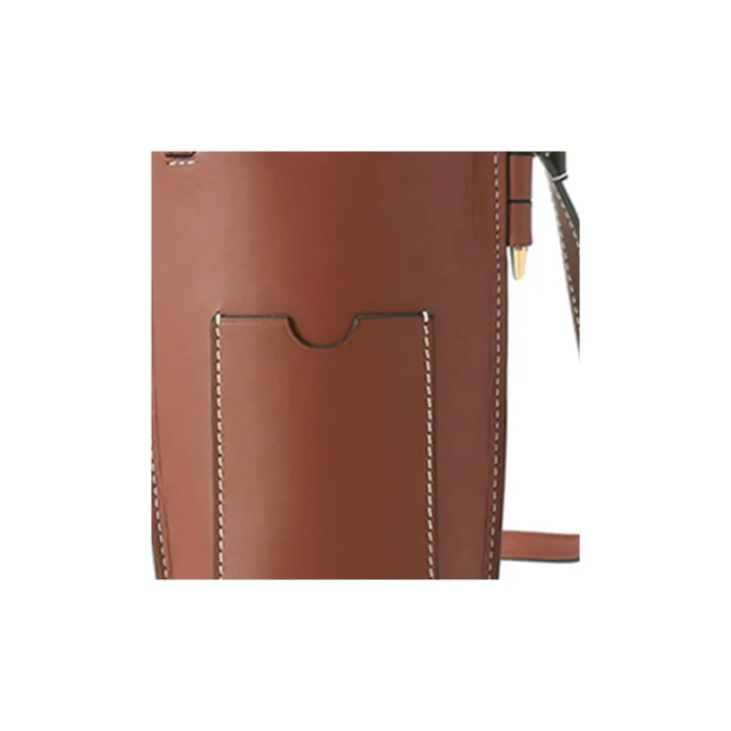 LOEWE Gate Pocket Cow Leather Shoulder Bag Regular Women's Rusty Red-3