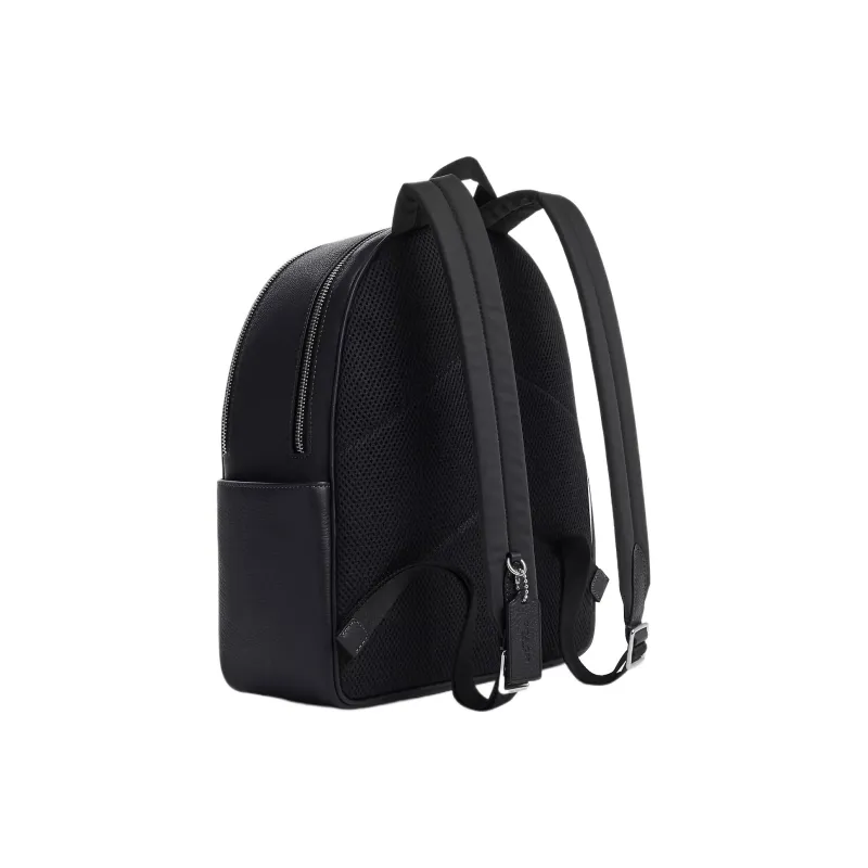 COACH Court Pebble Leather Backpack Women's Silver & Blue Multicolor-2