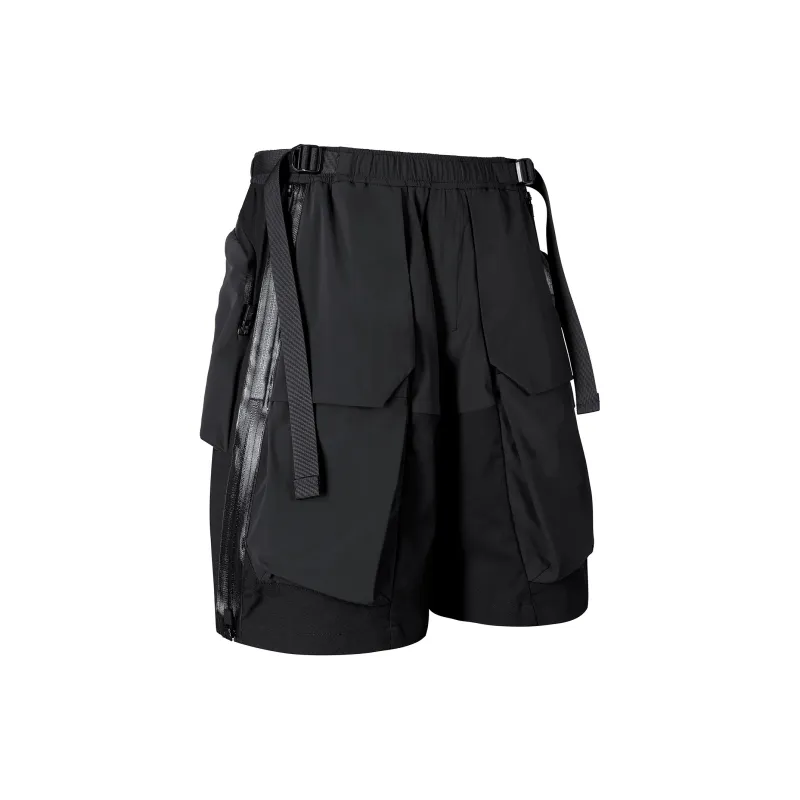 REINDEE LUSION Cargo Shorts Unisex Black-2