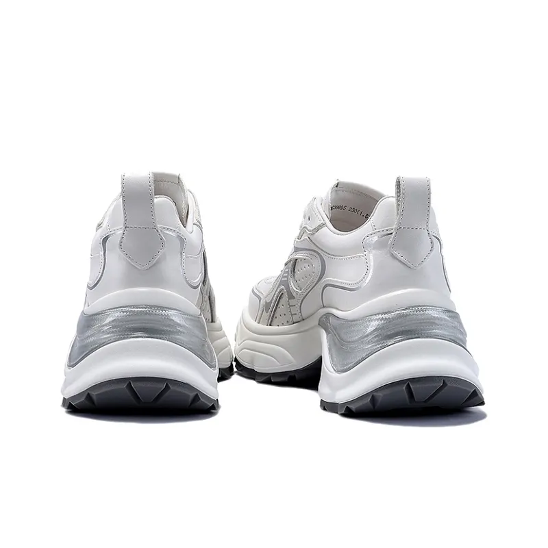 BELLALILY Anti-Slip And Wear-Resistant Height Increasing Low-Top Chunky Sneakers Women's-4