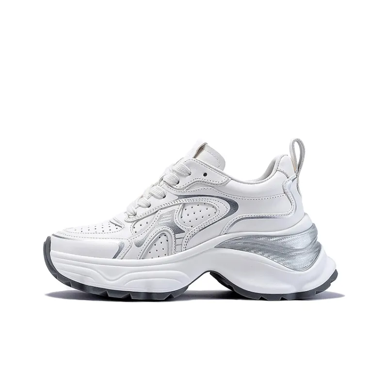 BELLALILY Anti-Slip And Wear-Resistant Height Increasing Low-Top Chunky Sneakers Women's-2