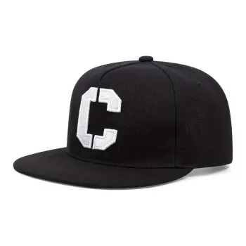 AAJF Cotton Flat Brim Hat With Street Embroidered Letters Hip-Hop Style Unisex