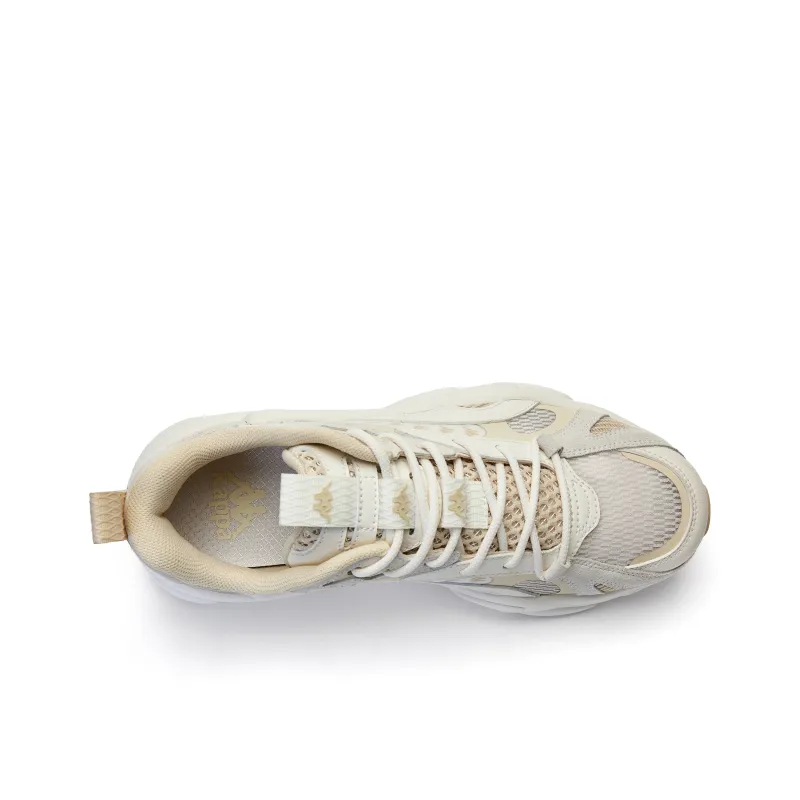 Kappa Anti Slip Wear Resistant Breathable Height Increasing Low Top Chunky Sneakers Unisex Heron Feather White-2