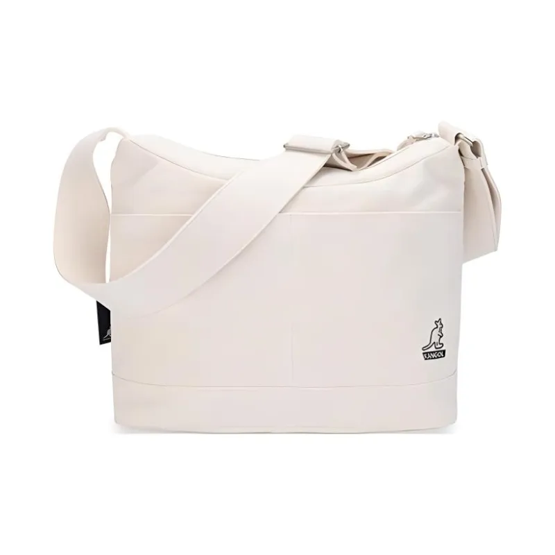 KANGOL Cotton Patchwork Canvas Canvas Bag Shoulder Bag Crossbody Bag Large Size Women's Ivory-2