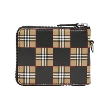 Burberry Leather Coin Purse Card Holder Wallet Men's Brown/Black