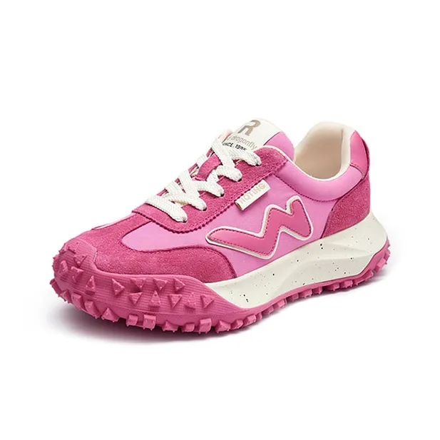 RED DRAGONFLY Casual Shoes Women's Low Top Beige Black/Rose Red/Apricot-6