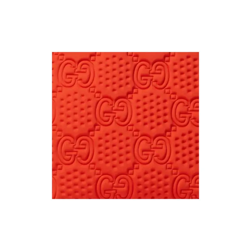 GUCCI Polyurethane With Artificial Silk And Leather Clutch Large Size Women's Orange-7