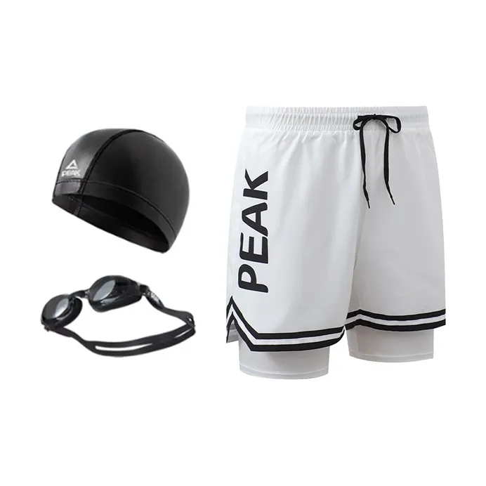 PEAK Swimming Sets Polyester Elastane Pool Men's Black/White-4