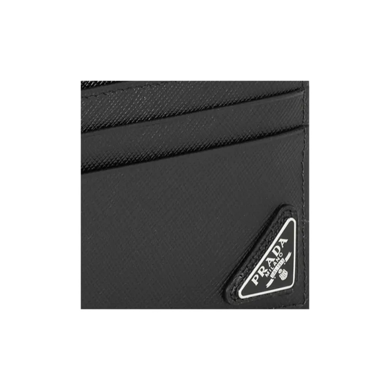 PRADA Leather Wallet Men's Black-3