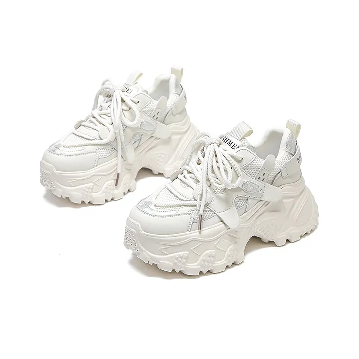 WOOS BOBO Breathable Lightweight Height Increasing Low Top Chunky Sneakers Women's-2