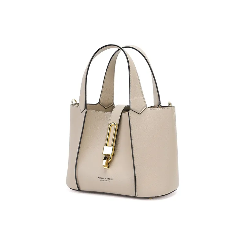 PIERRE CARDIN Women's Fashion Handheld Top Grain Cow Leather Bucket Bag, One Shoulder Handbag Women's-7