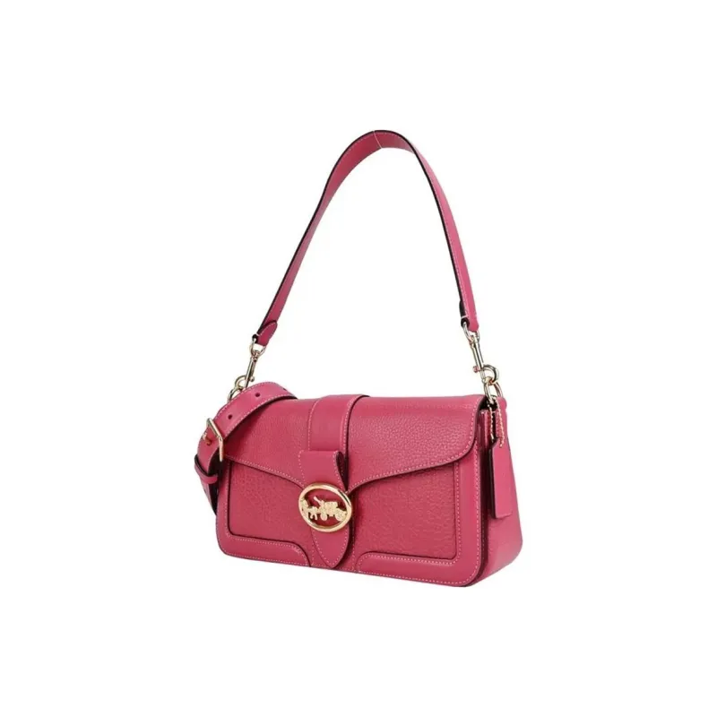 COACH Georgie Litchi Grain Leather Shoulder Bag Crossbody Bag Shoulder Bag Women's Pink-1