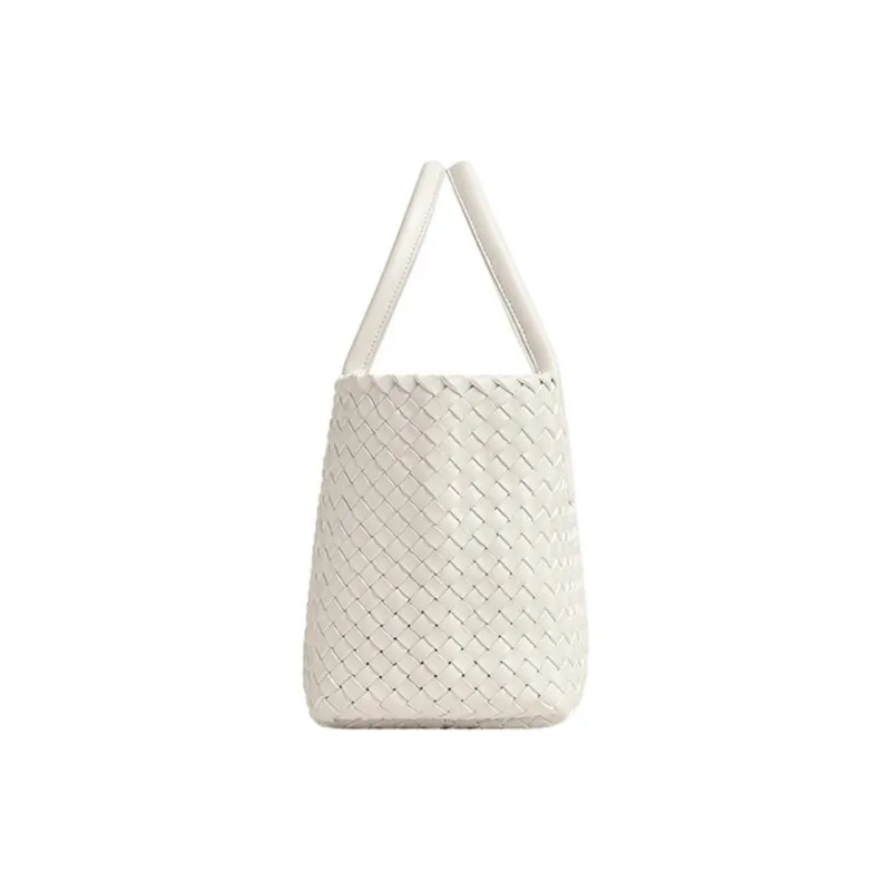 Bottega Veneta CABAT Lambskin Tote Bag, Shopping Bag, Handbag, Shoulder Bag Trumpets Women's White-1