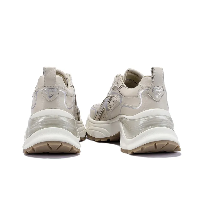 BELLALILY Anti-Slip And Wear-Resistant Height Increasing Low-Top Chunky Sneakers Women's-9