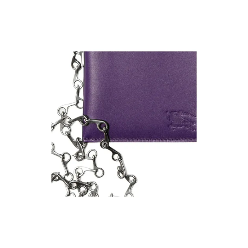 Burberry Calfskin Wallet Regular Women's Purple-2