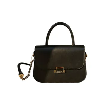LOHAS Travel PU Leather Material Small Square Bag, Shoulder Bag, Crossbody Bag, Handbag Women's Black/Brown