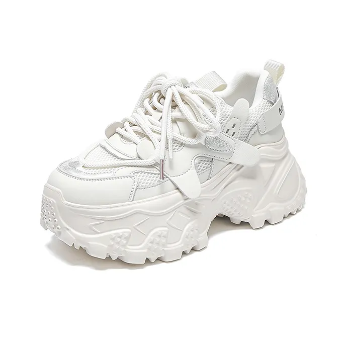 WOOS BOBO Breathable Lightweight Height Increasing Low Top Chunky Sneakers Women's-1