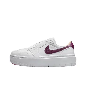 Jordan Air Jordan 1 Durable Breathable Low Top Vintage Basketball Shoes Men's White Purple