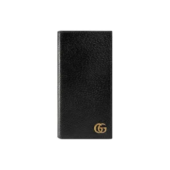 GUCCI GG Marmont Leather Document Wallet Men's Black
