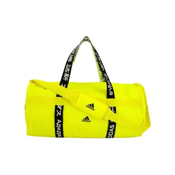 Adidas Polyester One Shoulder Crossbody Portable Travel Gym Bag Medium Size Unisex Bright Yellow