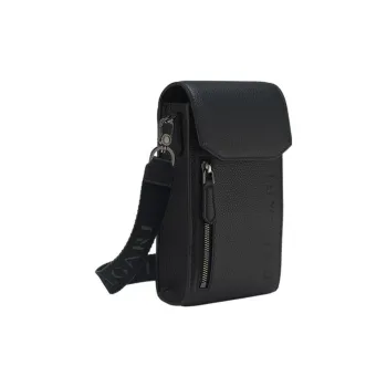 BVLGARI Calfskin One Shoulder Crossbody Clutches Men's Black