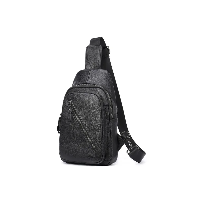 DOSRFINI Genuine Leather Sling Bag Regular Men's Black-1