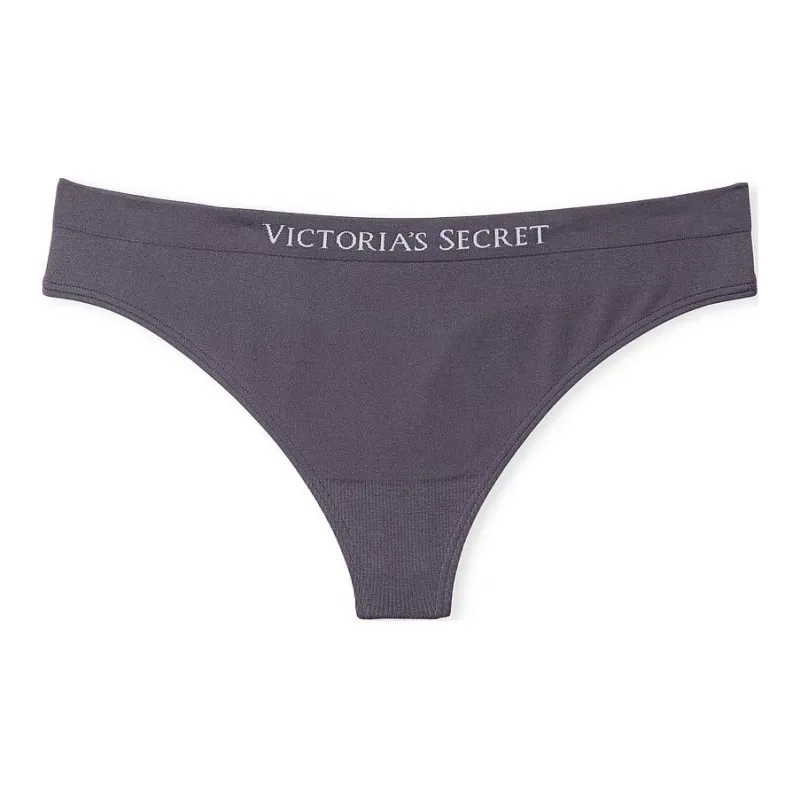 Victoria's Secret SEAMLESS Seamless Thong Panty/Tornado Grey Underpants Women's 1 Pack Purple-0