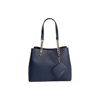 Kurt Geiger London Leather Bucket Bags One Shoulder Handbags Women's Marine Blue