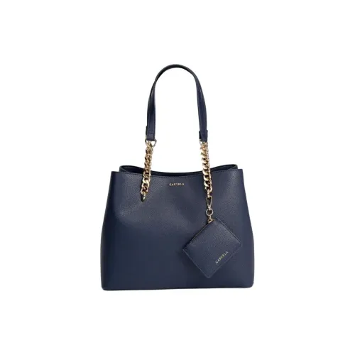 Kurt Geiger London Leather Bucket Bags One Shoulder Handbags Women's Marine Blue