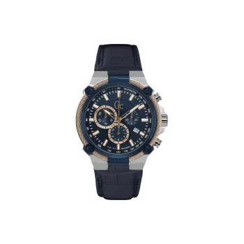 GUESS Wrist Watch Automatic Mechanical Movement Leather Watch Bands 40mm Blue Dial Men's Watches