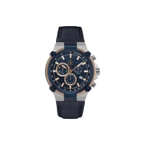 GUESS Wrist Watch Automatic Mechanical Movement Leather Watch Bands 40mm Blue Dial Men's Watches