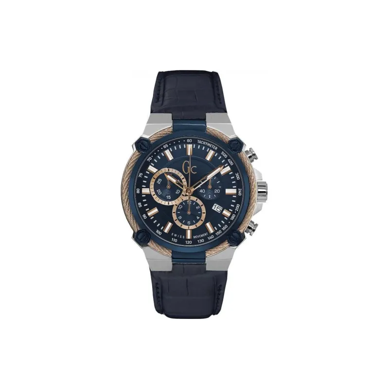 GUESS Wrist Watch Automatic Mechanical Movement Leather Watch Bands 40mm Blue Dial Men's Watches-0