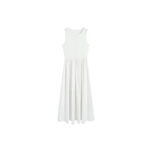 Famanxuan Sleeveless Dresses Women's French Coconut Oil White