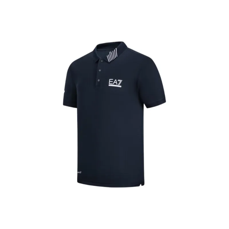 EMPORIO ARMANI EA7 SS24 Polo Shirt Men's Navy Blue-2