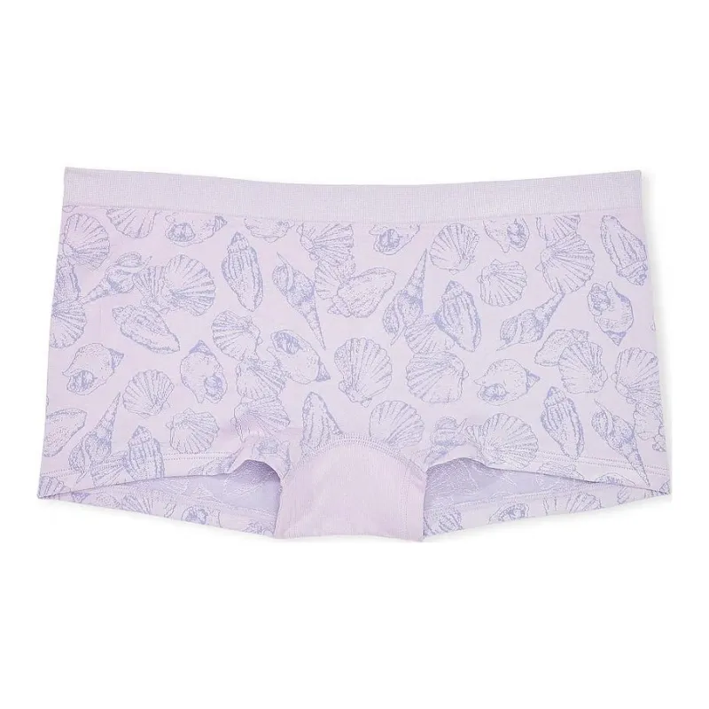 Victoria's Secret Seamless Boyshort Panty PPS Underpants Women's 1 Pack Purple Shells-0