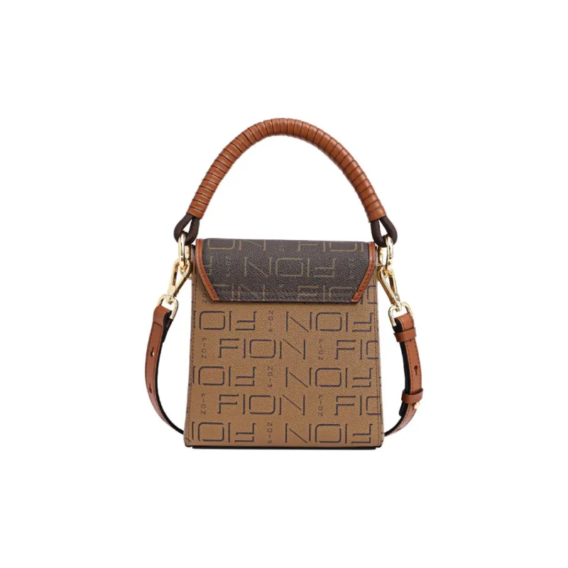 FION Cow Leather Patchwork With Artificial Leather One Shoulder Handbags Small Size Women's Multicolor-2
