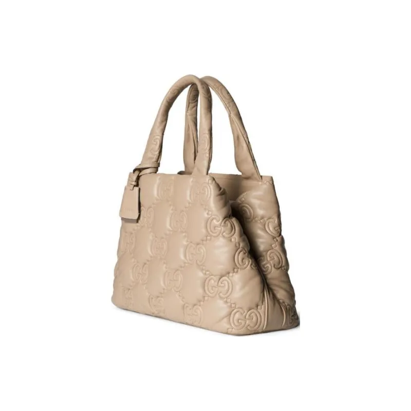 GUCCI GG Matelassé Leather Tote Bag Shopping Bag Shoulder Bag Handbag Large Size Women's Oat-2