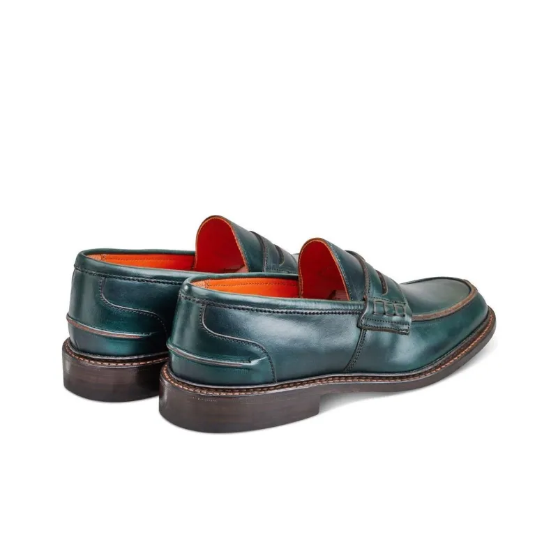 Tricker's Eva Penny Loafers Women's Green-3