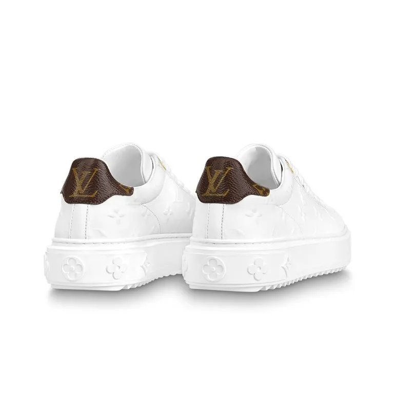 LOUIS VUITTON Time Out Sneakers 'White Monogram With Brown' Women's-3