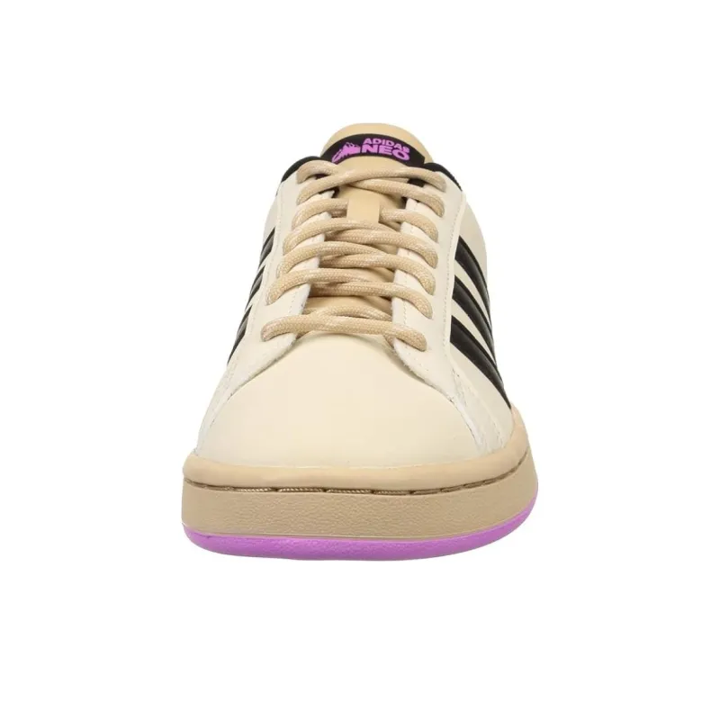 Adidas Neo Sunika Gurandokotobesu Anti-Slip Wear-Resistant Low-Top Skateboard Shoes Men's Beige Black Purple-4
