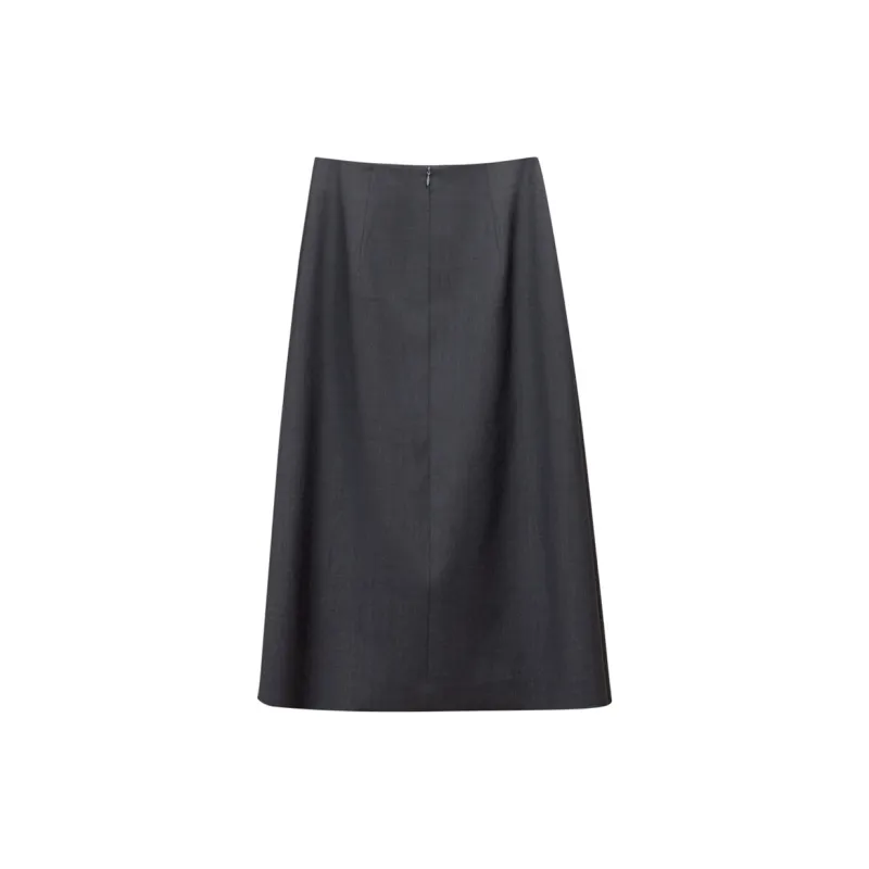 NancyCavally Casual Long Skirts Women's Gray-1