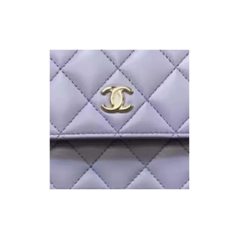 CHANEL 21K Winter Sheepskin Shoulder Bag, Crossbody Bag, Coin Purse Women's Purple-1